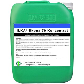 ILKA - Ilkona 70 Flächen-Desinfektion - gegen Protozoen, Bakterien, Pilze und Viren 20 Liter