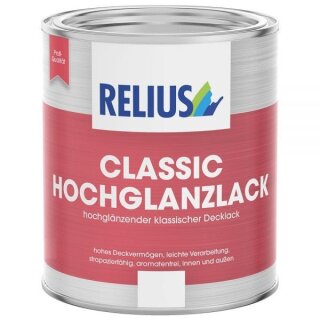 Relius Classic Hochglanzlack Hochglänzender, klassischer Decklack Weiß 0,375