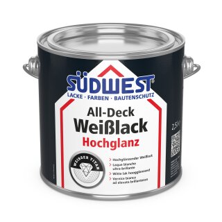 Südwest All-Deck® Weißlack Hochglanz 9111 weiß 0,125 Liter
